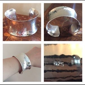 Sterling hammered cuff bracelet 54gr